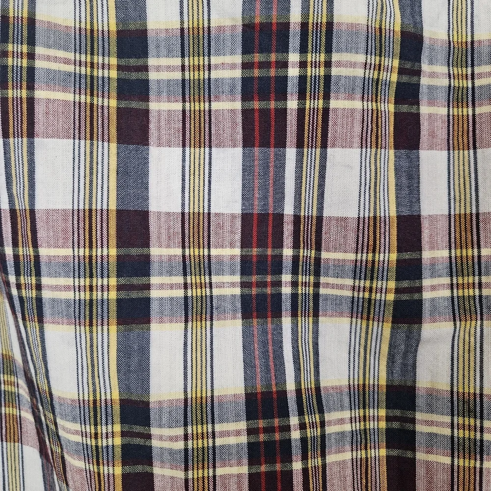 Vintage 1960s Skirt Academia Tartan Plaid Pencil Red Blue Pencil VTG 50s XXS